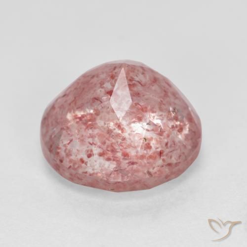 Cuarzo fresa Rosado terroso natural de 3.04 ct, Redondo, Translúcido