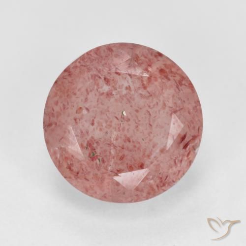3.03ct Natural Rosado claro Cuarzo fresa, Redondo, Translúcido