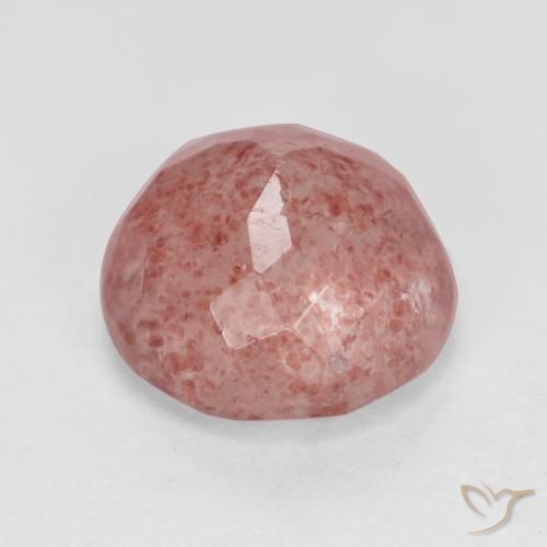 Cuarzo fresa Rosado claro natural de 3.03 ct, Redondo, Translúcido