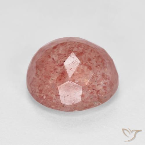 Cuarzo fresa Rosado medio natural de 2.97 ct, Redondo, Translúcido