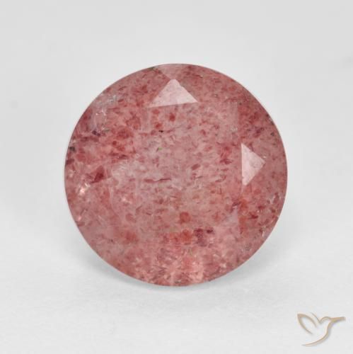 2.85ct Natural Rosado medio Cuarzo fresa, Redondo, Translúcido