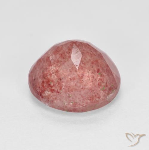 Cuarzo fresa Rosado medio natural de 2.85 ct, Redondo, Translúcido
