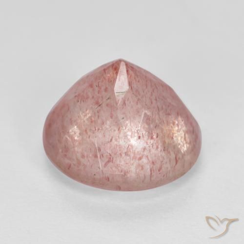 Cuarzo fresa Rosado terroso natural de 3.00 ct, Redondo, Translúcido