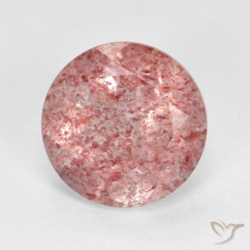 2.76ct Natural Rosado claro medio Cuarzo fresa, Redondo, Translúcido