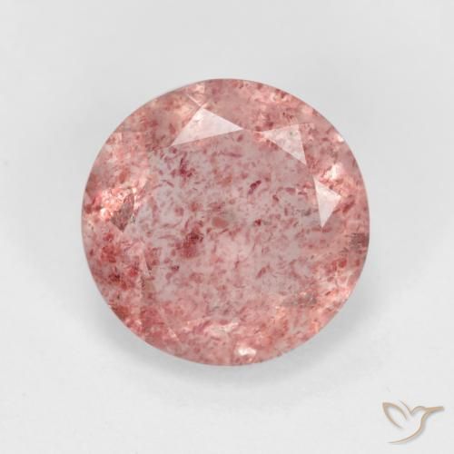 2.34ct Natural Rosado claro Cuarzo fresa, Redondo, Translúcido