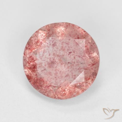 Cuarzo fresa Rosado claro natural de 2.34 ct, Redondo, Translúcido