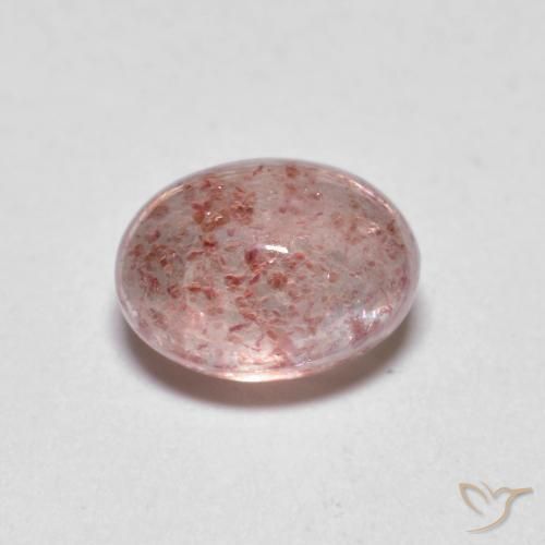 Cuarzo fresa Rosado claro natural de 1.23 ct, Ovalada, Translúcido
