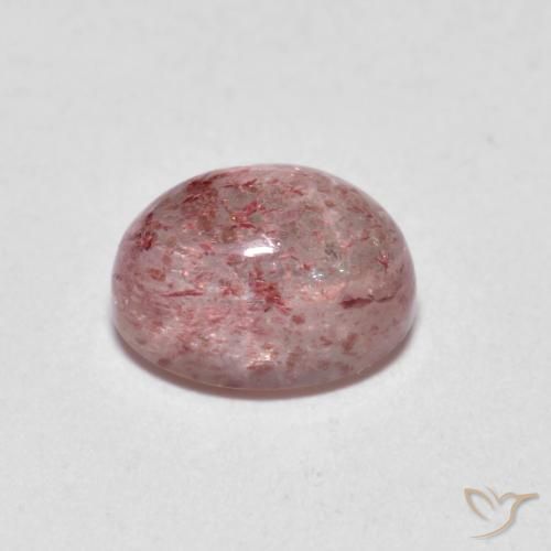 Cuarzo fresa Rosado claro natural de 1.23 ct, Ovalada, Translúcido