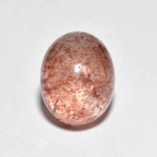 Cuarzo Fresa Rojo mariquita natural de 2.80 ct, Corte Óvalo, Transparente