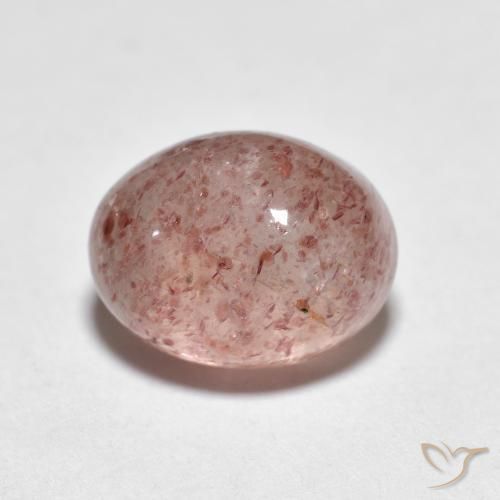 2.84ct Natural Rosado terroso cuarzo fresa, Ovalada, Transparente