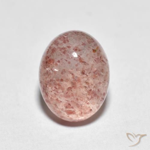 Cuarzo fresa Rosado terroso natural de 2.84 ct, Ovalada, Transparente