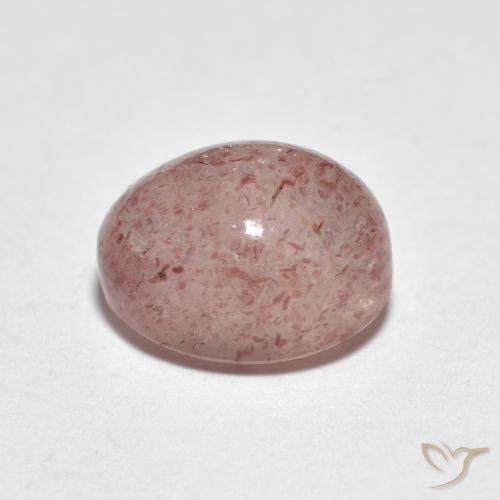 Cuarzo fresa Rosado terroso natural de 2.84 ct, Ovalada, Transparente