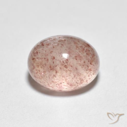 Cuarzo fresa Rosado claro natural de 2.66 ct, Ovalada, Transparente
