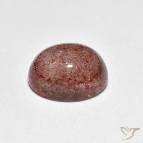 Cuarzo fresa Rojo ladrillo claro natural de 2.35 ct, Ovalada, Transparente