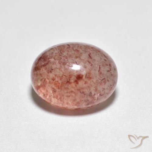 Cuarzo fresa Rojo ladrillo claro natural de 2.47 ct, Ovalada, Transparente