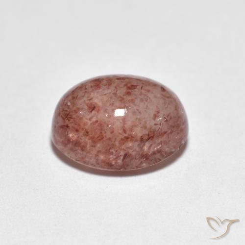 Cuarzo fresa Rojo ladrillo claro natural de 2.47 ct, Ovalada, Transparente