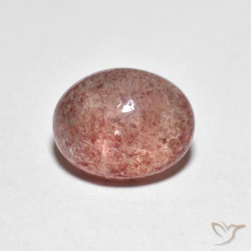 Cuarzo fresa Rosado rojizo natural de 2.23 ct, Ovalada, Transparente