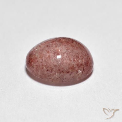 Cuarzo fresa Rosado rojizo natural de 2.23 ct, Ovalada, Transparente