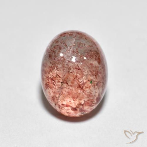 2.46ct Natural Rojo ladrillo claro cuarzo fresa, Ovalada, Transparente