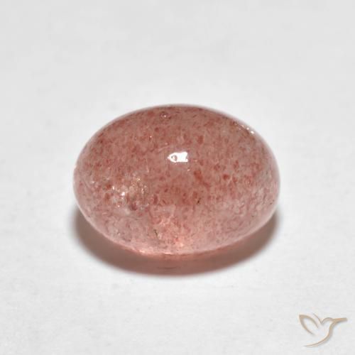 2.51ct Natural Rojo mariquita cuarzo fresa, Ovalada, Translúcido