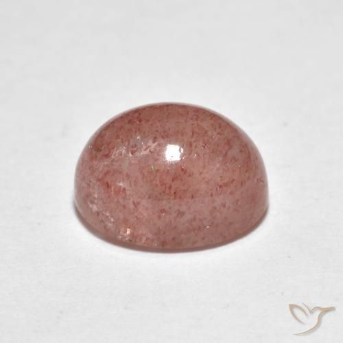 Cuarzo fresa Rojo mariquita natural de 2.51 ct, Ovalada, Translúcido
