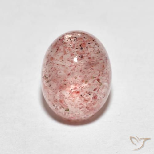 2.59ct Natural Rosado terroso cuarzo fresa, Ovalada, Translúcido