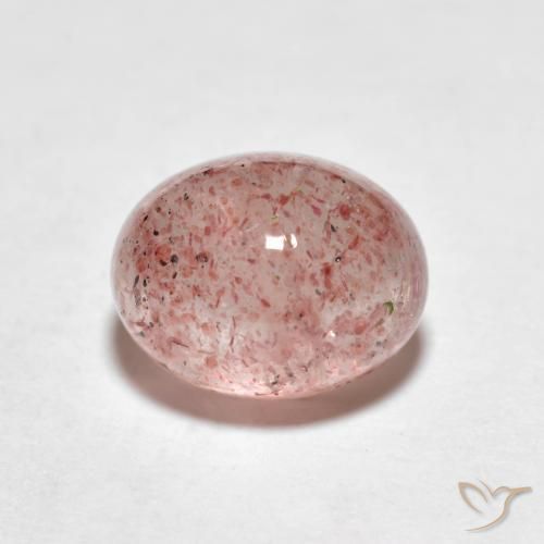Cuarzo fresa Rosado terroso natural de 2.59 ct, Ovalada, Translúcido