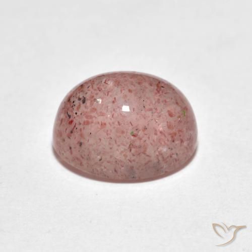 Cuarzo fresa Rosado terroso natural de 2.59 ct, Ovalada, Translúcido