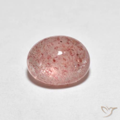 Cuarzo fresa Rosado medio natural de 2.43 ct, Ovalada, Transparente