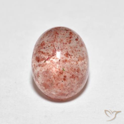 Cuarzo fresa Rosado naranja natural de 2.70 ct, Ovalada, Transparente