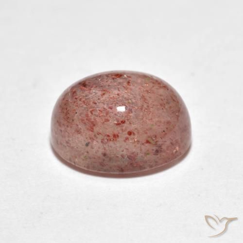 Cuarzo fresa Rosado naranja natural de 2.70 ct, Ovalada, Transparente