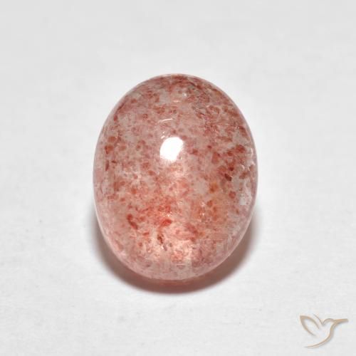 Cuarzo fresa Rojo indio natural de 2.49 ct, Ovalada, Transparente