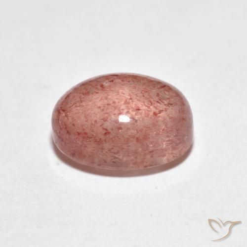 Cuarzo fresa Rojo indio natural de 2.49 ct, Ovalada, Transparente