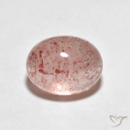 Cuarzo fresa Rosado terroso natural de 2.81 ct, Ovalada, Transparente