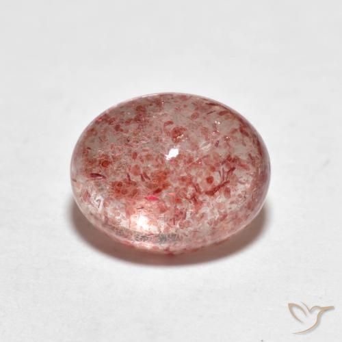 Cuarzo fresa Rosado medio natural de 2.56 ct, Ovalada, Transparente