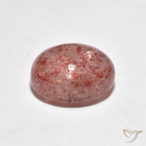 Cuarzo fresa Rosado medio natural de 2.56 ct, Ovalada, Transparente