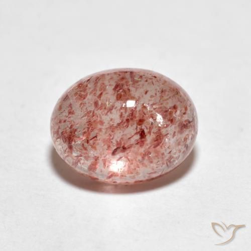 Cuarzo fresa Rosado medio natural de 2.21 ct, Ovalada, Transparente