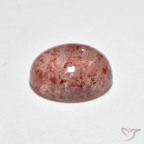 Cuarzo fresa Rosado medio natural de 2.21 ct, Ovalada, Transparente