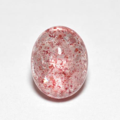 Cuarzo Fresa Rosado claro medio natural de 2.59 ct, Corte Óvalo, Transparente