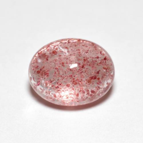 Cuarzo Fresa Rosado claro medio natural de 2.59 ct, Corte Óvalo, Transparente