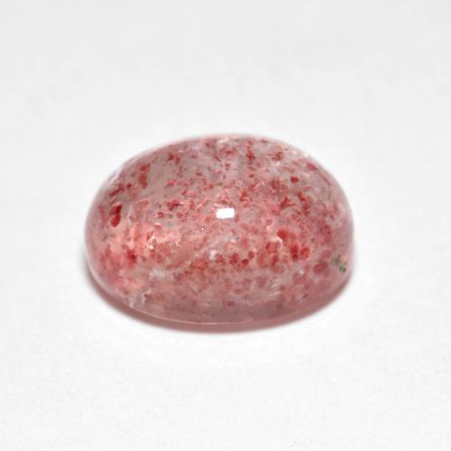 Cuarzo Fresa Rosado claro medio natural de 2.59 ct, Corte Óvalo, Transparente