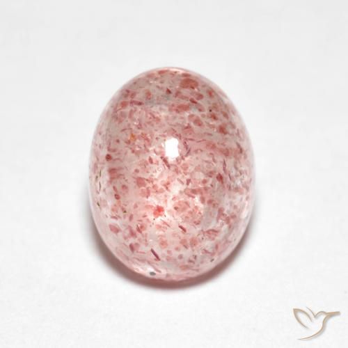 Cuarzo fresa Rosado claro natural de 2.60 ct, Ovalada, Transparente