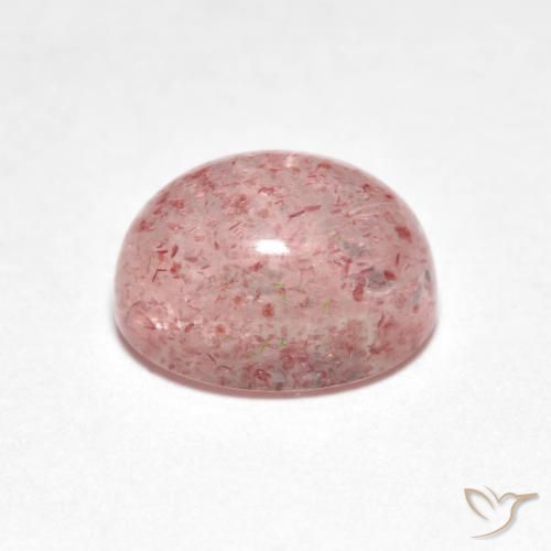 Cuarzo fresa Rosado claro natural de 2.60 ct, Ovalada, Transparente