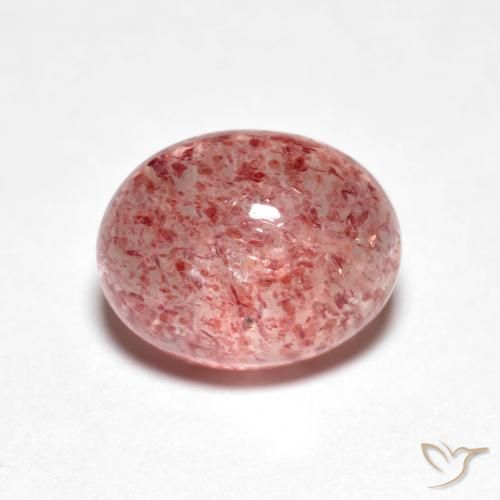 Cuarzo fresa Rosado claro natural de 2.84 ct, Ovalada, Transparente