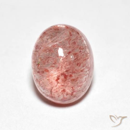 Cuarzo fresa Rosado medio natural de 2.66 ct, Ovalada, Transparente