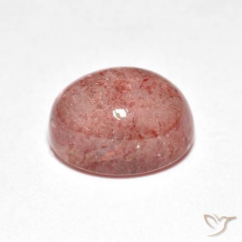 Cuarzo fresa Rosado medio natural de 2.66 ct, Ovalada, Transparente