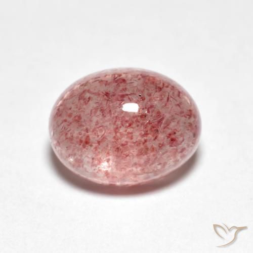 Cuarzo fresa Rosado claro medio natural de 2.39 ct, Ovalada, Transparente