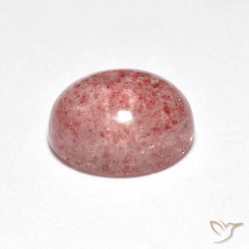 Cuarzo fresa Rosado claro medio natural de 2.39 ct, Ovalada, Transparente