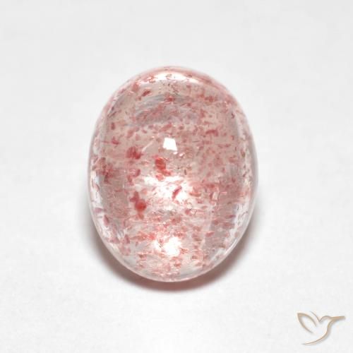 Cuarzo fresa Rosado bubblegum claro natural de 2.36 ct, Ovalada, Transparente