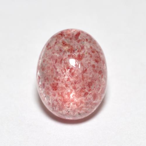 Cuarzo Fresa Rosado claro medio natural de 2.77 ct, Corte Óvalo, Transparente